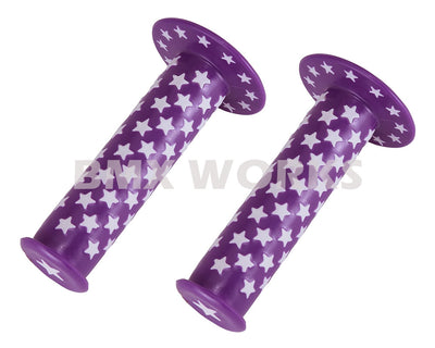 ProBMX Star Grips Pairs - Purple & White