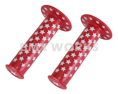 ProBMX Star Grips Pairs - Red & White