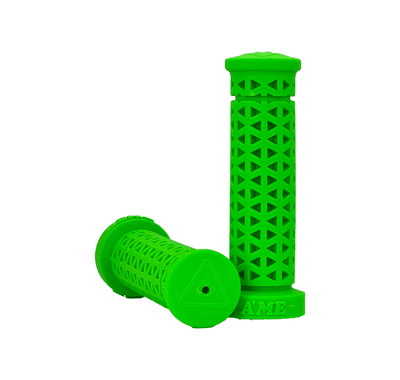 AME MTB - BMX Freestyle Zone Soft Low Flange Grips - Fluro Green Pair
