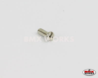 14G x 12mm Brass Spoke Nipples - Chrome
