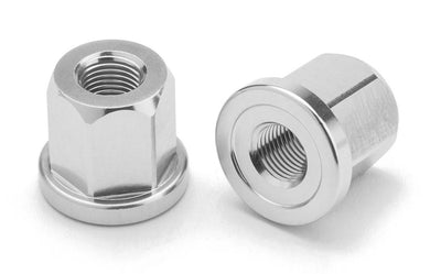 Axle Nuts Hex 3/8" x 26tpi - Aluminium - Pairs - Silver