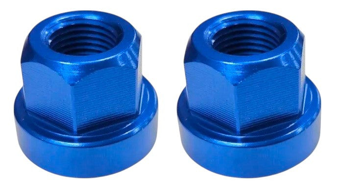 Axle Nuts Hex 3/8" x 26tpi - Aluminium - Pairs - Dark Blue
