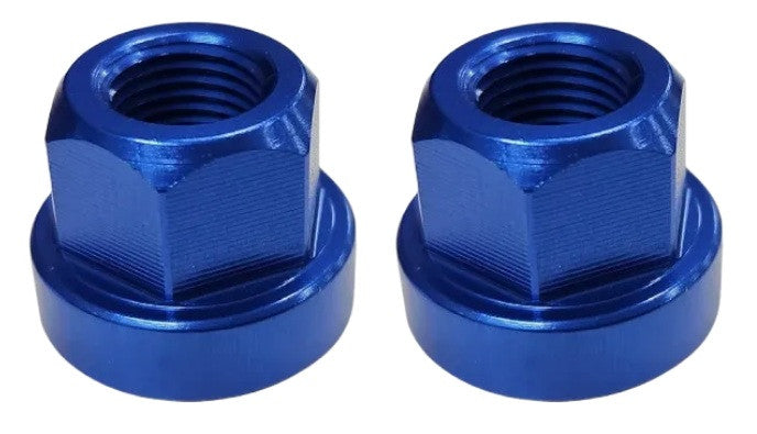 Axle Nuts Hex 3/8" x 26tpi - Aluminium - Pairs - Cobolt Blue