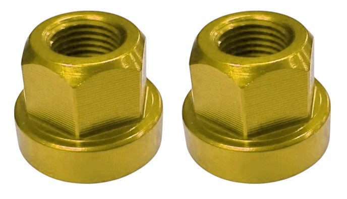 Axle Nuts Hex 3/8" x 26tpi - Aluminium - Pairs - Lite Gold