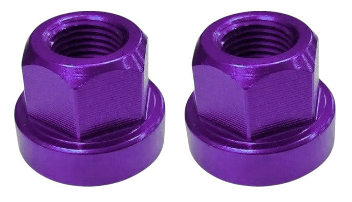 Axle Nuts Hex 3/8" x 26tpi - Aluminium - Pairs - Purple