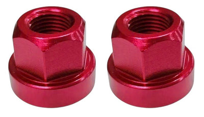 Axle Nuts Hex 3/8" x 26tpi  - Aluminium - Pairs - Red