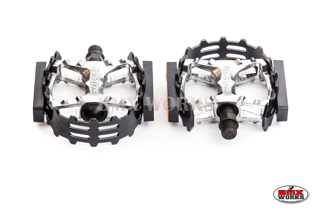 Pedals 9/16" Wellgo XC-II Style Bear Trap Pairs - Black