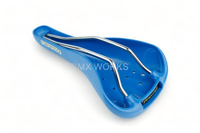 Viscount Dominator 2166 BMX Seat Blue with Gold Lettering