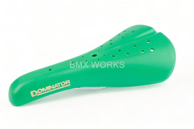 Blemished: Viscount Dominator 2166 BMX Seat Green with Gold Lettering
