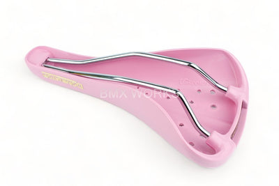 Viscount Dominator 2166 BMX Seat Pink with Gold Lettering