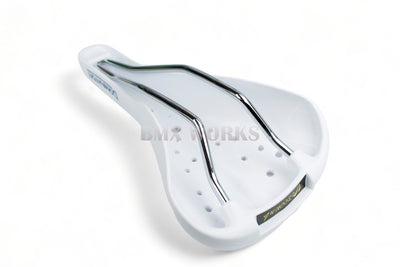 Viscount Dominator 2166 BMX Seat White with Blue Lettering