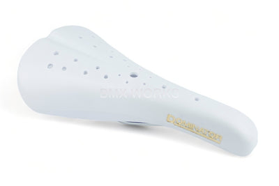 Blemished: Viscount Dominator 2166 BMX Seat White with Gold Lettering