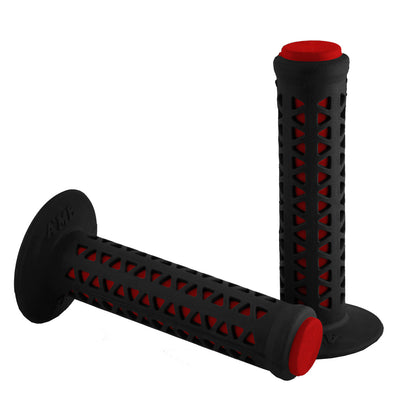 AME Unitron Grips - Black Over Red Pair