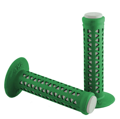 AME Unitron Grips - Green Over White Pair