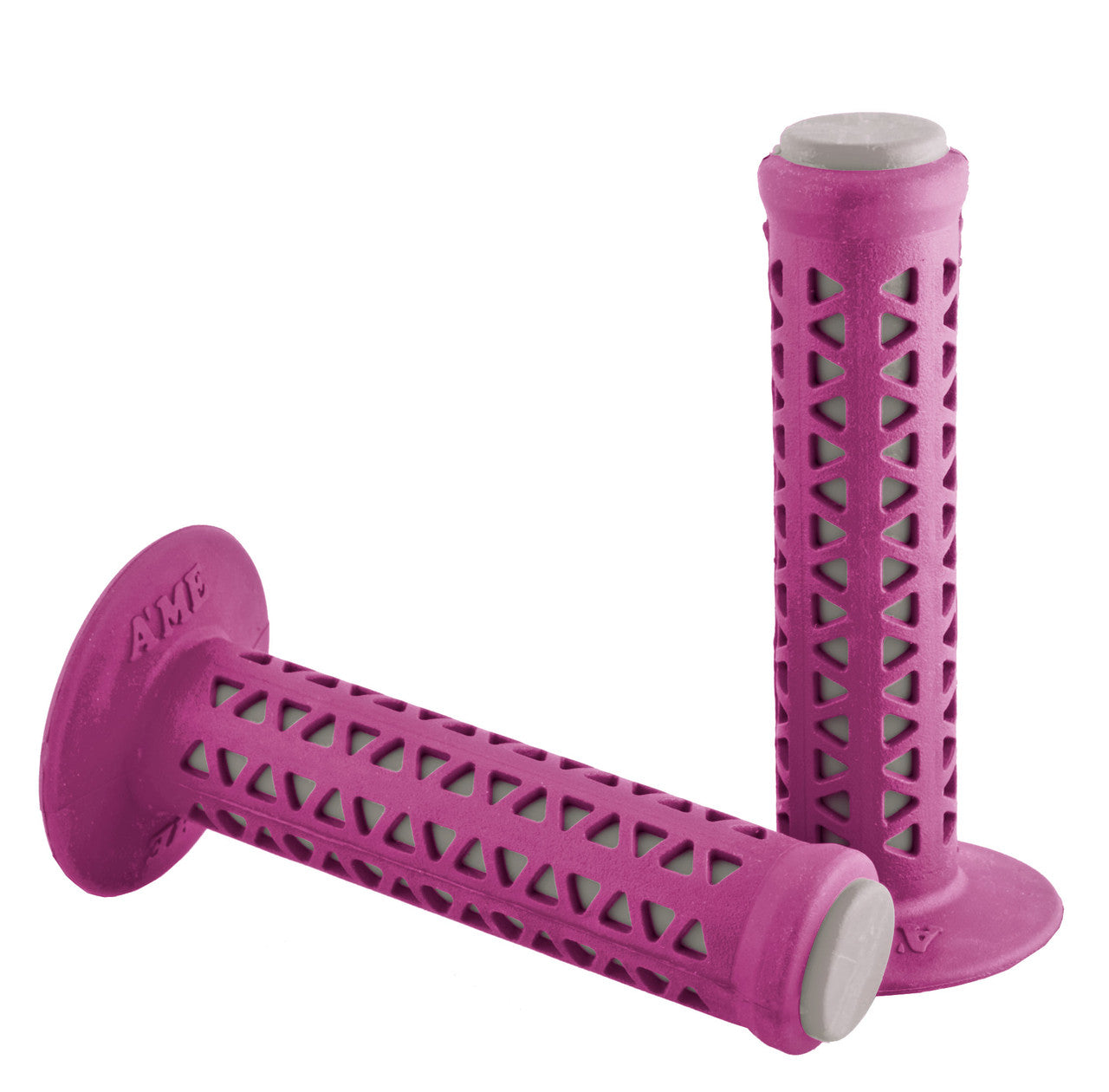 AME Unitron Grips - Pink Over White Pair