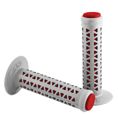 AME Unitron Grips - White Over Red Pair