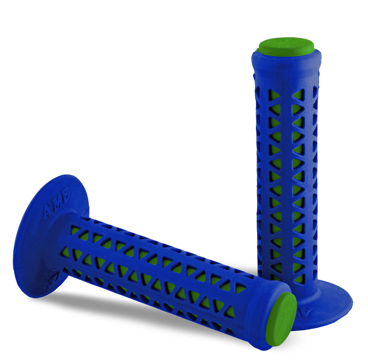 AME Unitron Grips - Blue Over Green Pair