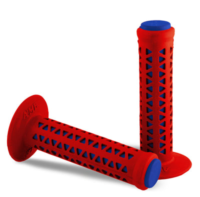 AME Unitron Grips - Red Over Blue Pair