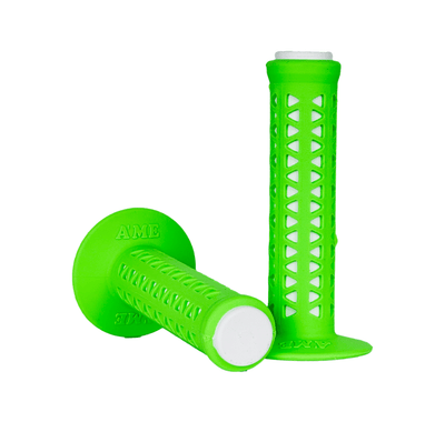 AME Unitron Grips - Fluro Green Over White Pair