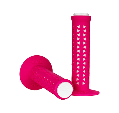 AME Unitron Grips - Fluro Pink Over White Pair