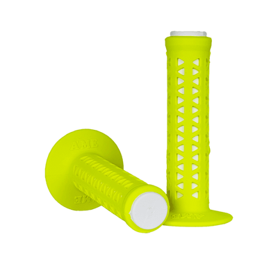 AME Unitron Grips - Fluro Yellow Over White Pair