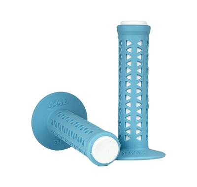 AME Unitron Grips - Baby Blue Over White Pair