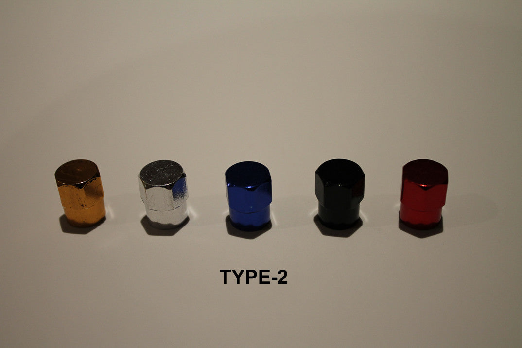 Valve Caps Type #2 Anodized Colours - 1 Pair