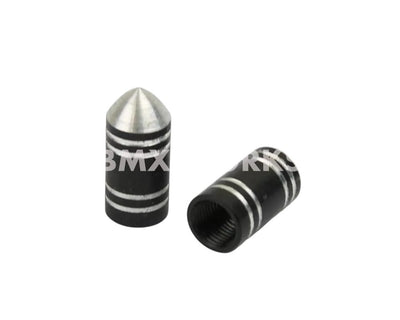 Valve Cap Type #7 Anodized Colours - 1 Pair - Black