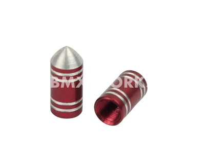 Valve Cap Type #7 Anodized Colours - 1 Pair - Red