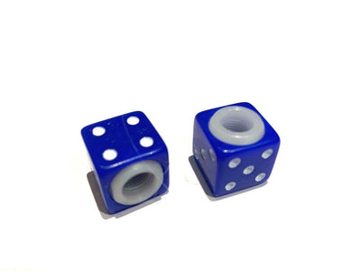 BMX Dice Valve Caps Pairs - Dark Blue - Old School BMX