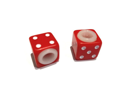 BMX Dice Valve Caps Pairs - Sold Red - Old School BMX