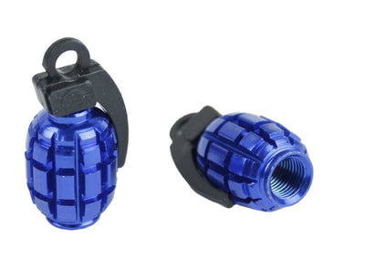 BMX Grenade Valve Caps Pairs - Dark Blue - Old School BMX
