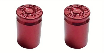 BMX Bullet Shell Casing Valve Caps Pairs - Red