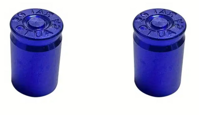 BMX Bullet Shell Casing Valve Caps Pairs - Dark Blue