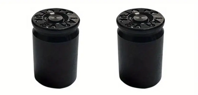 BMX Bullet Shell Casing Valve Caps Pairs - Black
