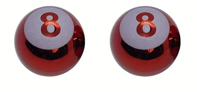 BMX Billiard Ball Valve Caps Pairs - Ano Red
