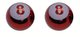 BMX Billiard Ball Valve Caps Pairs - Ano Red