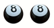 BMX Billiard Ball Valve Caps Pairs - 20mm Black