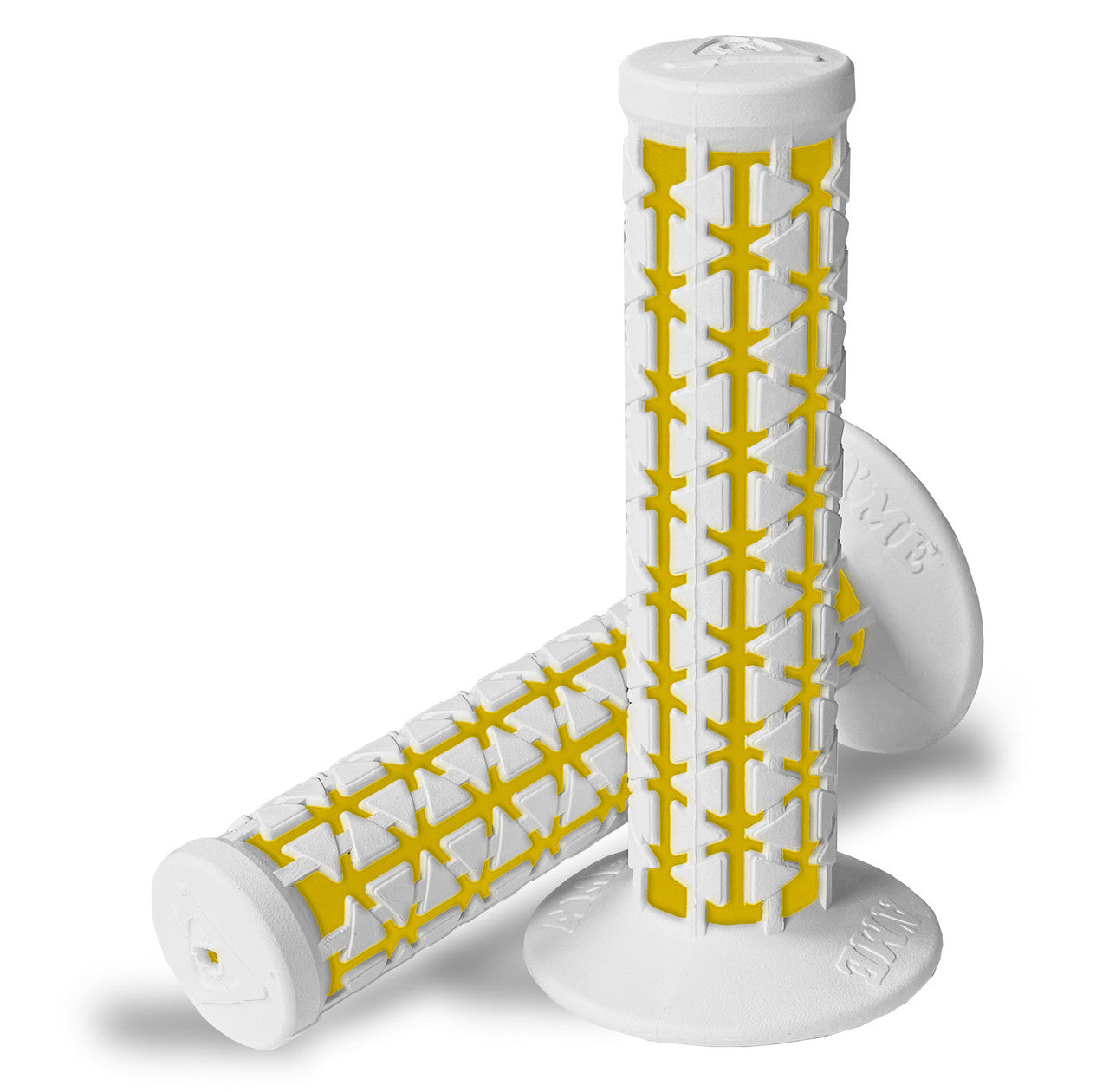 AME Dual Grips - White Over Yellow Pair