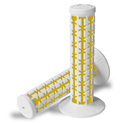AME Dual Grips - White Over Yellow Pair