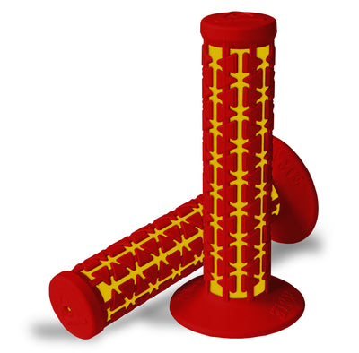 AME Dual Grips - Red Over Yellow Pair