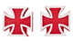 BMX Iron Cross Valve Caps Pairs - Solid Red & White