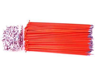 Orange Spokes 14g x 187mm Long - Pack of 144