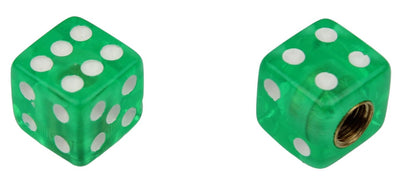 BMX Dice Valve Caps Pairs - Trans Green - Old School BMX
