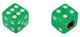 BMX Dice Valve Caps Pairs - Trans Green - Old School BMX