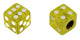 BMX Dice Valve Caps Pairs - Trans Yellow - Old School BMX