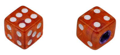 BMX Dice Valve Caps Pairs - Trans Red - Old School BMX
