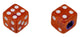 BMX Dice Valve Caps Pairs - Trans Red - Old School BMX