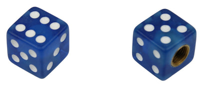 BMX Dice Valve Caps Pairs - Trans Blue - Old School BMX