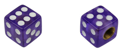 BMX Dice Valve Caps Pairs - Trans Purple - Old School BMX